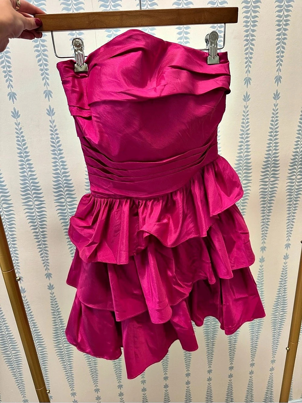 Pink Ruffled Mini Dress Size US 0-UK 4-EUR 30 Like New
